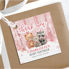 Etiquetas Para Lembrancinhas Baby it's cold outside Pink Forest Baby Shower