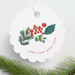 Etiquetas Para Lembrancinhas bagas festivas tradicionais, verde e natal vermelh