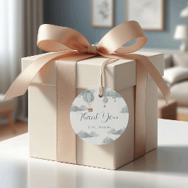 Etiquetas Para Lembrancinhas Balão de Ar Quente Dourado Azul Dusty Primeiro Ani