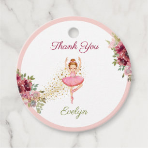 Etiquetas Para Lembrancinhas Ballerina Dancer Balé Floral Rosa Aniversário