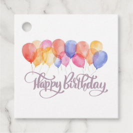Etiquetas Para Lembrancinhas Balões de Aniversário Aquarela Festa de Aniversári