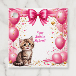 Etiquetas Para Lembrancinhas Balões de Aniversário de Gatinhos Fofos 🐱