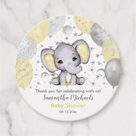 Etiquetas Para Lembrancinhas Balões de Elefante Amarelo-Cinto