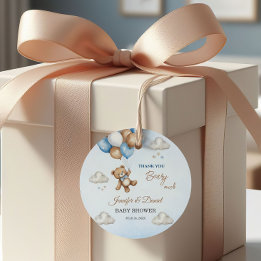 Etiquetas Para Lembrancinhas Balões de Urso Azul Teddy Muito Obrigado