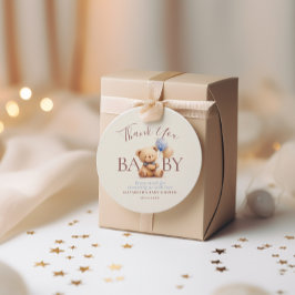 Etiquetas Para Lembrancinhas Balões de Urso de Corda-Justa Boho Rosa Floral Azu