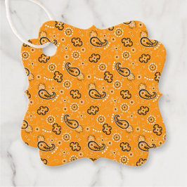 Etiquetas Para Lembrancinhas Bandana Orange Yellow Pattern Two tone Fun