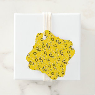Etiquetas Para Lembrancinhas Bandana Yellow Red Pattern Two tone Classic Fun