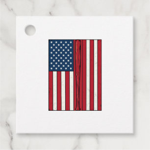 Etiquetas Para Lembrancinhas Bandeira de Beisebol Distressed Vintage Design Vet