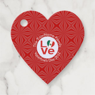 Etiquetas Para Lembrancinhas Bandeira Vermelha do Amor Mexicano Personalizada 