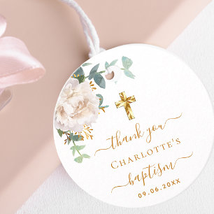 Etiquetas Para Lembrancinhas Baptism eucalipto verde-verde-branco-ouro floral