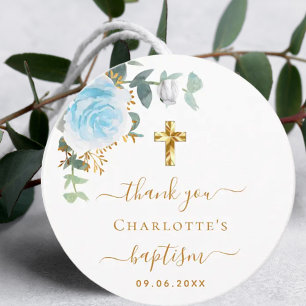 Etiquetas Para Lembrancinhas Baptizado eucalipto azul claro floral obrigado