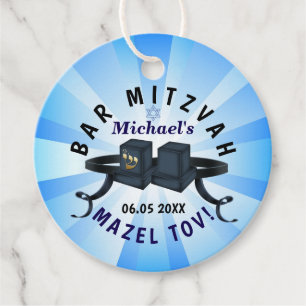 Etiquetas Para Lembrancinhas Bar Feliz Mitzvah 20XX Partido Personalizar Azul