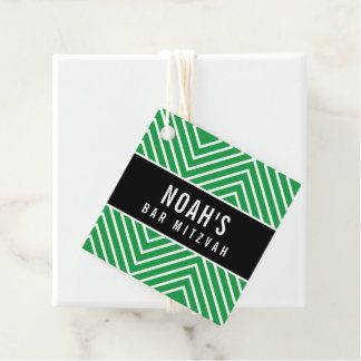 Etiquetas Para Lembrancinhas BAR MITZVAH geométrico moderno simples verde kelly