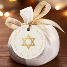 Bar ou Bat Mitzvah Estrela de Davi Dourada Marfim