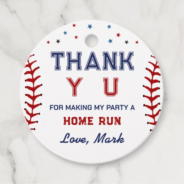 Etiquetas Para Lembrancinhas Baseball Obrigado Aniversário (Frente)