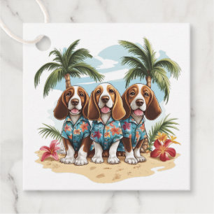 Etiquetas Para Lembrancinhas Basset Hound Dogs Hawaiian Shirts