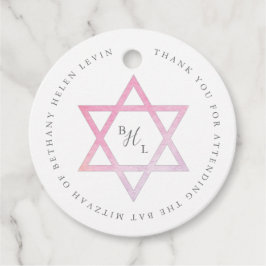Etiquetas Para Lembrancinhas Bat Mitzvah em watercolor ombre
