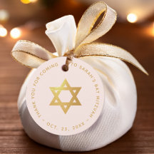 Bat Mitzvah Rosa Estrela de Davi Falso Ouro Obriga