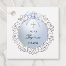 Batismo Arco Azul com Quadro de Lâmpada de Prata