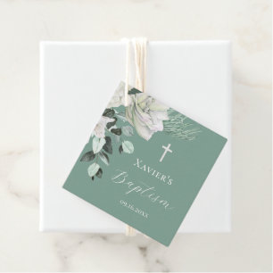 Etiquetas Para Lembrancinhas Batismo buquê verde branco