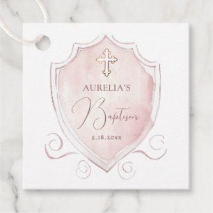 Etiquetas Para Lembrancinhas Batismo Elegante Pink Watercolor