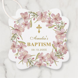 Etiquetas Para Lembrancinhas Batismo Floral Rosa Elegante Obrigado