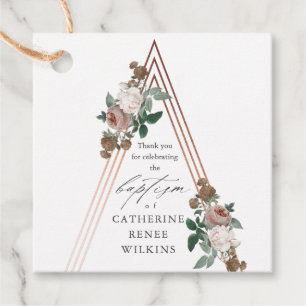 Etiquetas Para Lembrancinhas Batismo Religioso Floral e Cristo