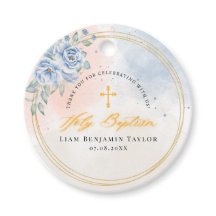 Batismo religioso jovem cor-de-água floral