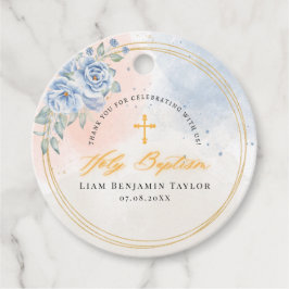 Etiquetas Para Lembrancinhas Batismo religioso jovem cor-de-água floral