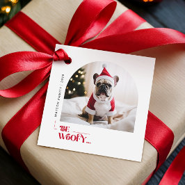 Etiquetas Para Lembrancinhas Be Woofy Funny Family Pet Dog Arch Photo Christmas