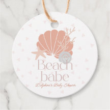 Beach Babe Seashell Pink Girl Baby Shower
