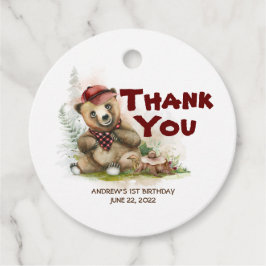 Etiquetas Para Lembrancinhas Bear Lumberjack Bom Aniversário Obrigado