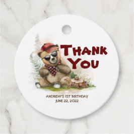Etiquetas Para Lembrancinhas Bear Lumberjack Bom Aniversário Obrigado