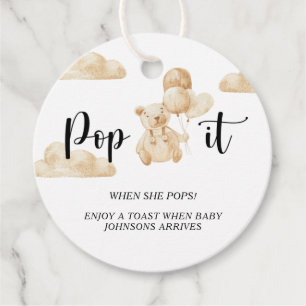 Etiquetas Para Lembrancinhas Bear Pop quando ela pop chá de fraldas
