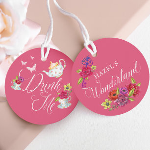 Etiquetas Para Lembrancinhas Beba-me Alice no Wonderland Vibrant Teacup