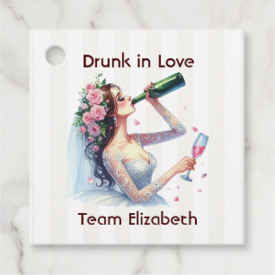 Etiquetas Para Lembrancinhas Bêbado de Amor Champanhe Divertido para Despedida