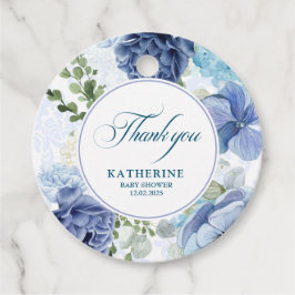 Etiquetas Para Lembrancinhas Bebê com cor aquosa floral chá de fraldas azul