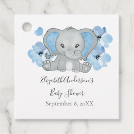 Etiquetas Para Lembrancinhas Bebê Elefante Menino Azul Flores Balão Chuvinha de