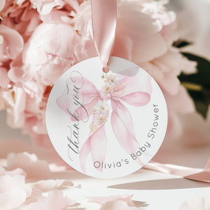 Etiquetas Para Lembrancinhas Bebê em flor róseo Arco Floral Obrigada
