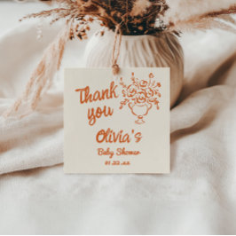 Etiquetas Para Lembrancinhas Bebê Na Mão De Sangue Desenhado Chá de fraldas Flo