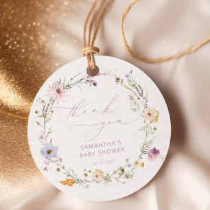 Etiquetas Para Lembrancinhas Bebê no Chá de fraldas de Flor Selvagem de Sangue