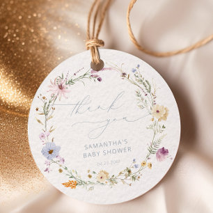 Etiquetas Para Lembrancinhas Bebê no Chá de fraldas de Flor Selvagem de Sangue