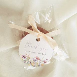 Etiquetas Para Lembrancinhas Bebê Roxo Em Chá de fraldas De Flor Floral