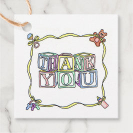 Etiquetas Para Lembrancinhas Bebês Blocos Chá de fraldas Obrigado