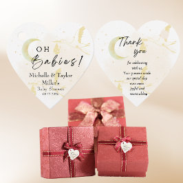 Etiquetas Para Lembrancinhas Bebês Neutrais, Twin Storks Cardíacos Favoritos