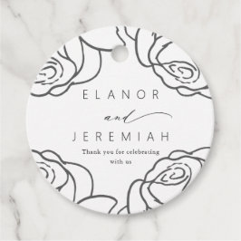 Etiquetas Para Lembrancinhas Belo Casamento Floral Negro Obrigado