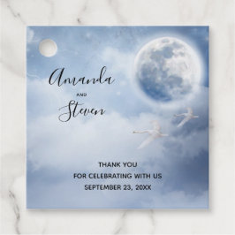 Etiquetas Para Lembrancinhas Belo Céu Azul com Casamento de Cisnes Voadoras