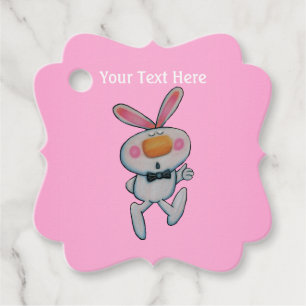 Etiquetas Para Lembrancinhas Belo Coelho Branco Laranja Cor-De-Laranja Polegar