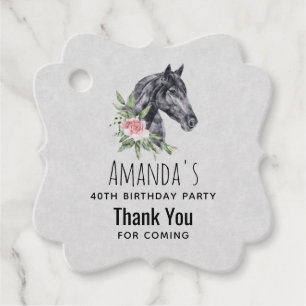 Etiquetas Para Lembrancinhas Belo Retrato De Cabeça De Cavalo Aquarela Obrigad