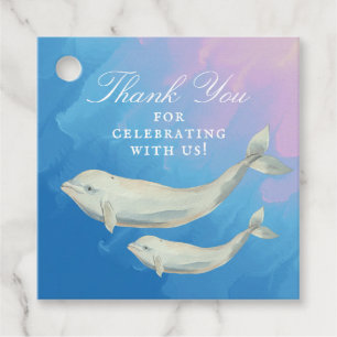 Etiquetas Para Lembrancinhas Beluga Whale Mãe e Chá de fraldas de Vitelo